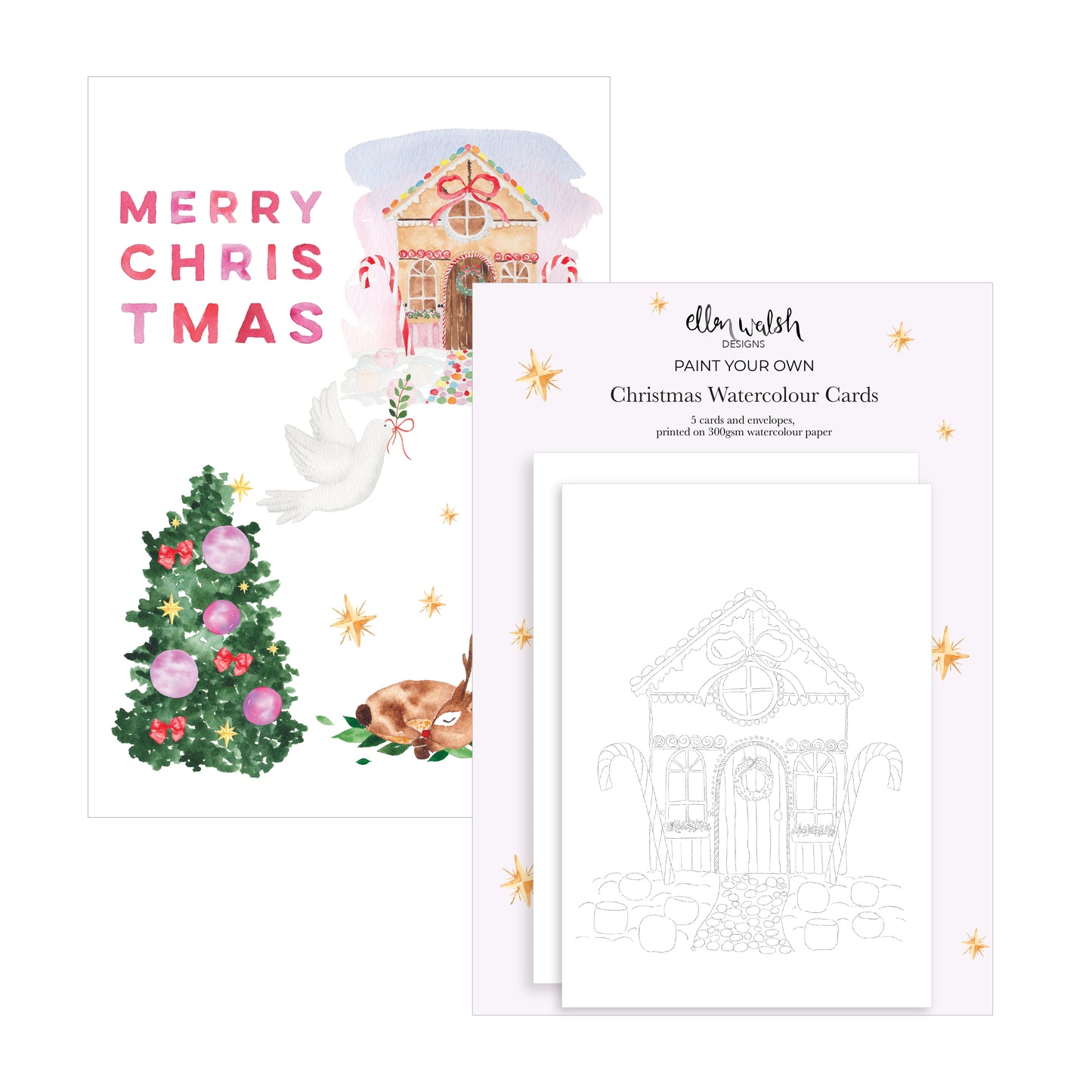 Paint Your Own Watercolour - Christmas Cards (1)