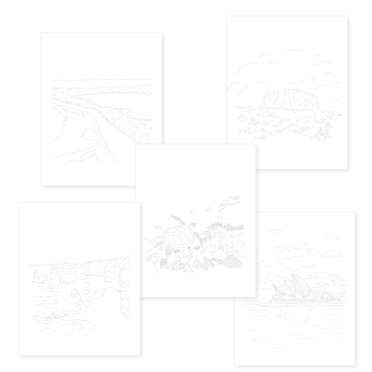 Watercolour Templates - Australia (2)