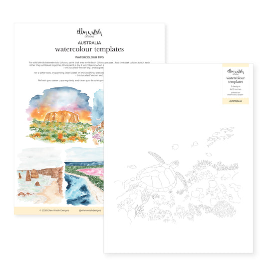 Watercolour Templates - Australia (2)