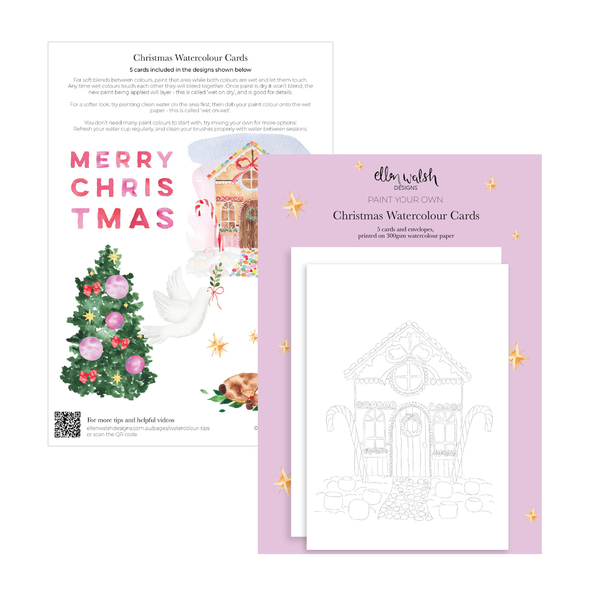 Watercolour Cards - Christmas (2)