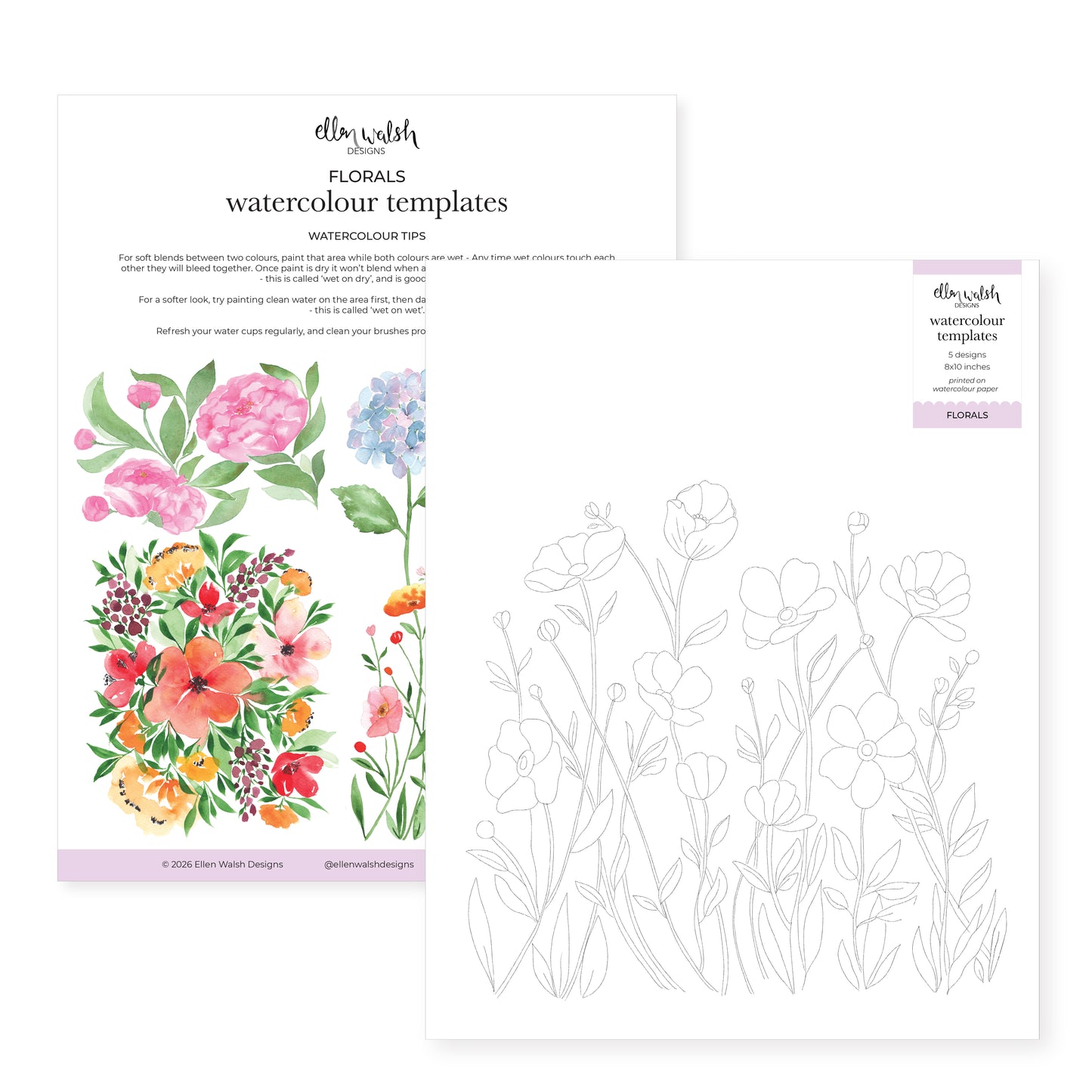 Watercolour Templates - Floral (2)