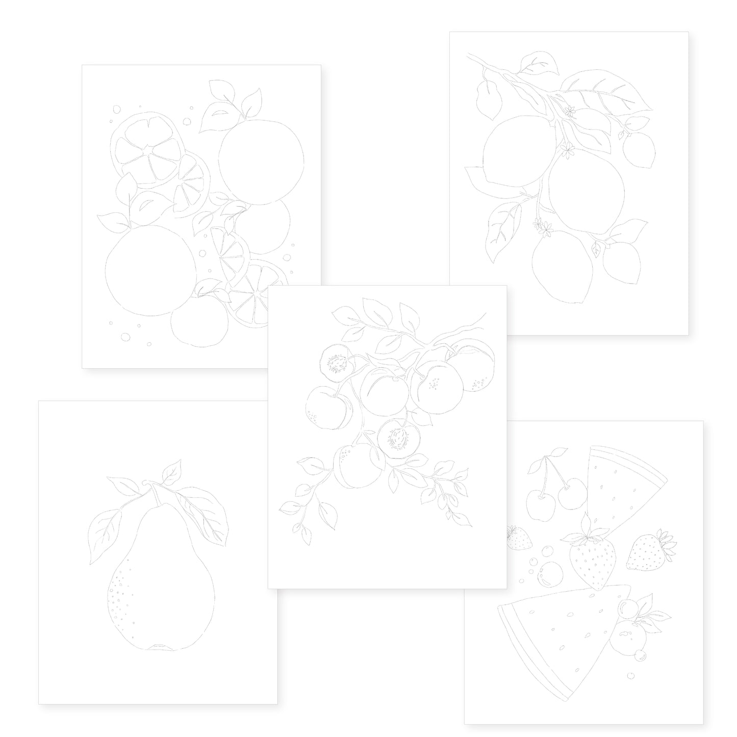 Watercolour Templates - Fruits (2)