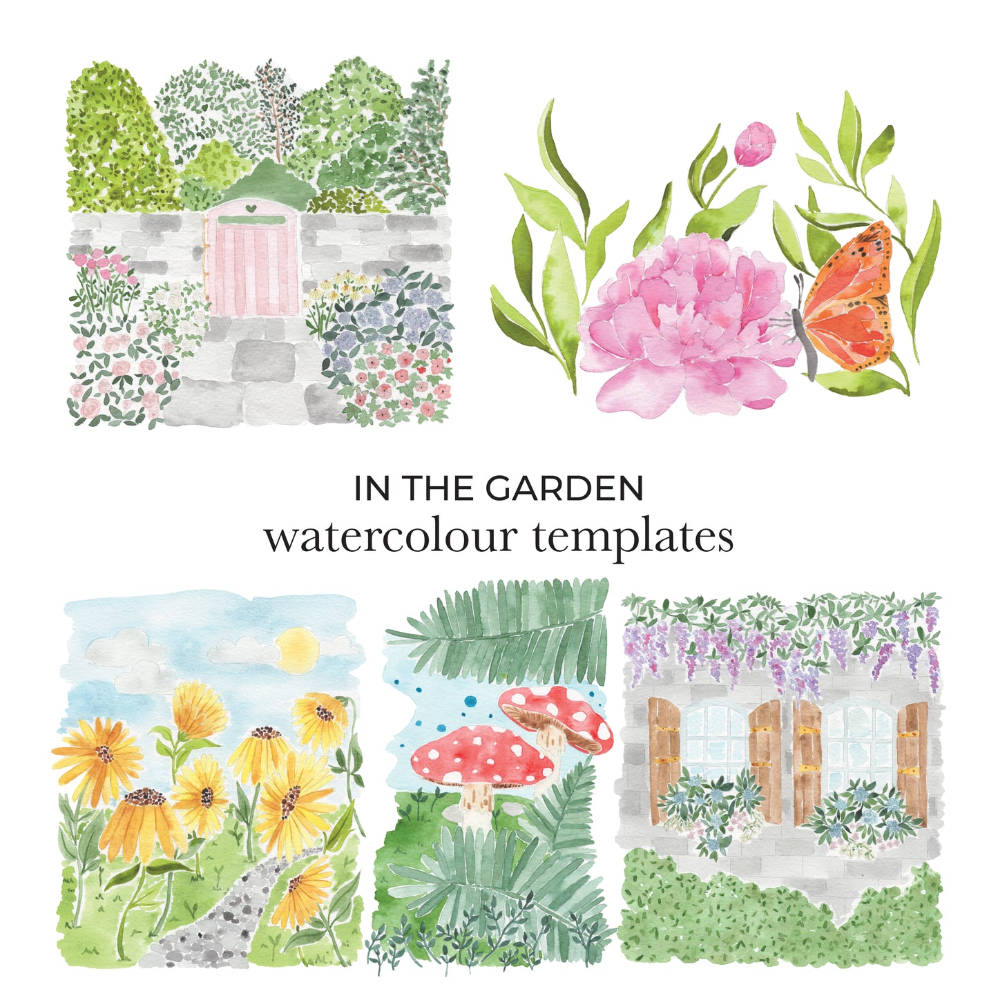 Watercolour Templates - In The Garden (2)